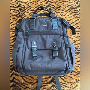 Laptop Backpack with Buckle Accents